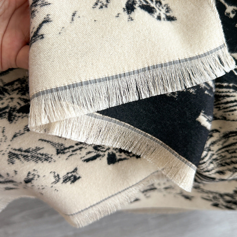 Women's All-match Ink Color Scarf Shawl
